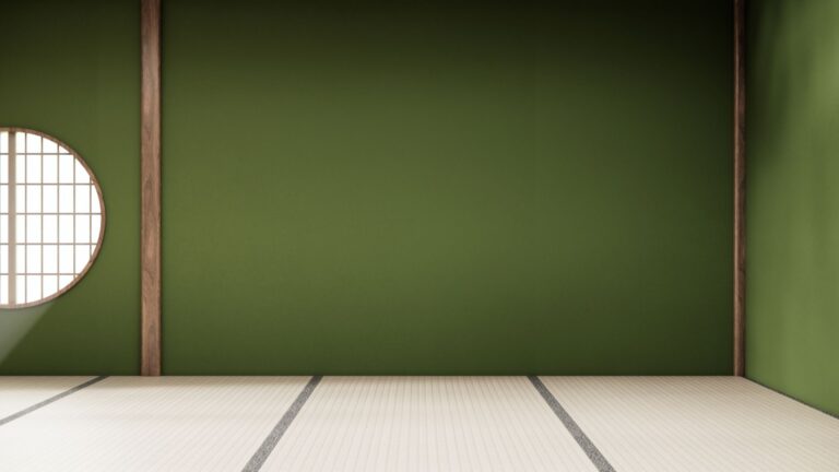 a room with tatami mat on floor